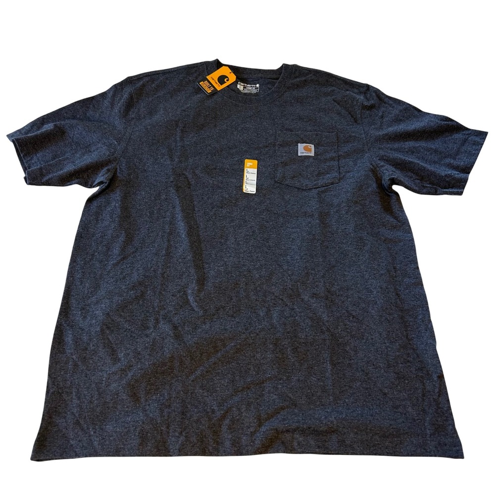Carhartt Mens L Tall Loose Fit Heavyweight Short Sleeve Pocket T Shirt Dark Gray
